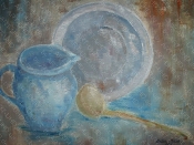 Kanne und Zinnteller