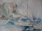 Herzstück Gardasee 1996, Aquarell, 30x40cm