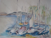 Segel Turn 1993, Aquarell, 30x40cm